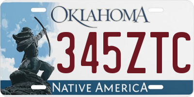 OK license plate 345ZTC