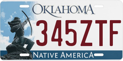 OK license plate 345ZTF