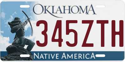 OK license plate 345ZTH