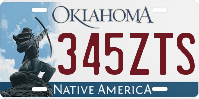 OK license plate 345ZTS