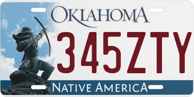 OK license plate 345ZTY