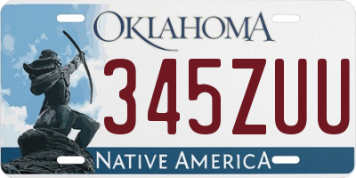 OK license plate 345ZUU