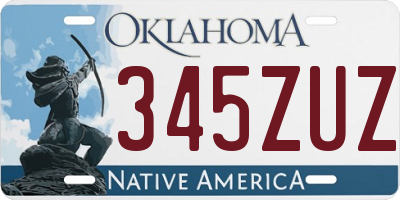 OK license plate 345ZUZ