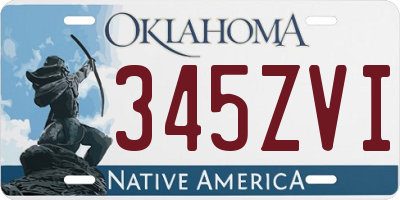 OK license plate 345ZVI