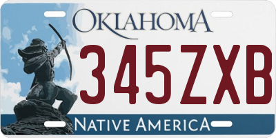 OK license plate 345ZXB