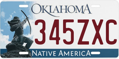 OK license plate 345ZXC