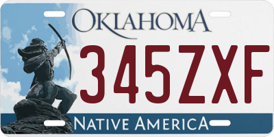 OK license plate 345ZXF