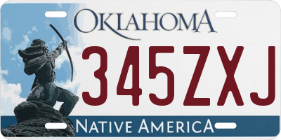 OK license plate 345ZXJ