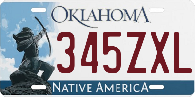 OK license plate 345ZXL