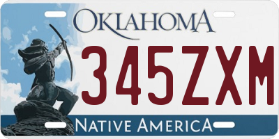 OK license plate 345ZXM
