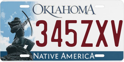 OK license plate 345ZXV
