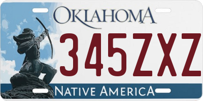 OK license plate 345ZXZ