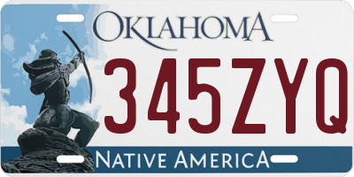 OK license plate 345ZYQ