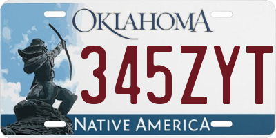 OK license plate 345ZYT