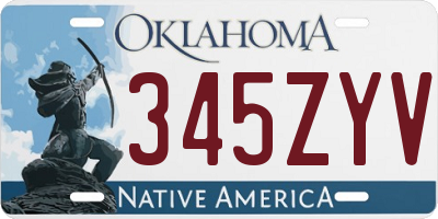 OK license plate 345ZYV