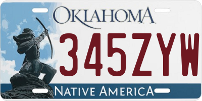 OK license plate 345ZYW