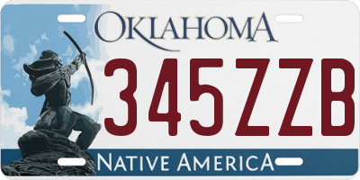 OK license plate 345ZZB