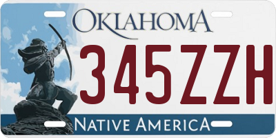 OK license plate 345ZZH