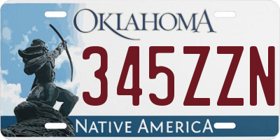 OK license plate 345ZZN