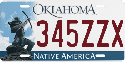 OK license plate 345ZZX