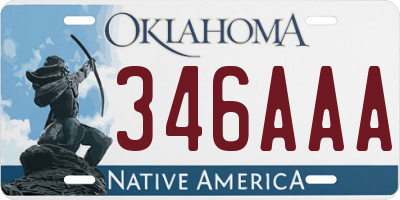 OK license plate 346AAA