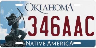 OK license plate 346AAC