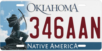 OK license plate 346AAN