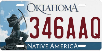 OK license plate 346AAQ