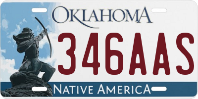 OK license plate 346AAS