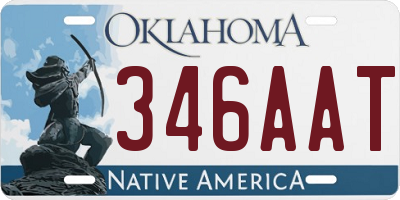 OK license plate 346AAT