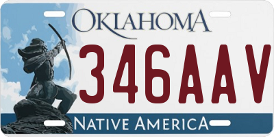OK license plate 346AAV