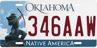 OK license plate 346AAW