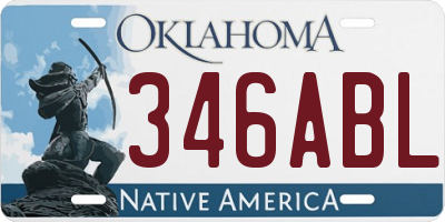 OK license plate 346ABL
