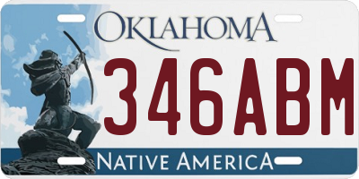 OK license plate 346ABM