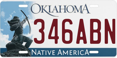 OK license plate 346ABN