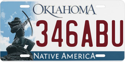 OK license plate 346ABU