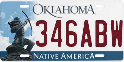 OK license plate 346ABW