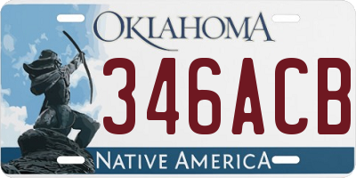 OK license plate 346ACB