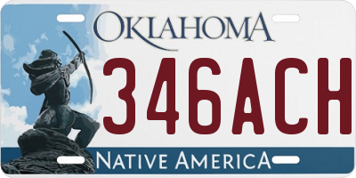 OK license plate 346ACH