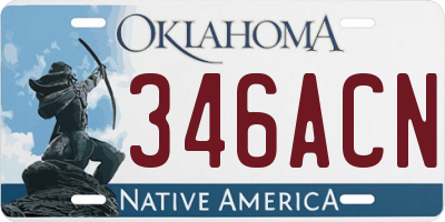 OK license plate 346ACN