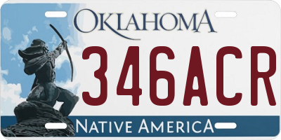 OK license plate 346ACR