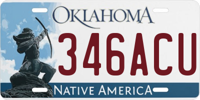 OK license plate 346ACU