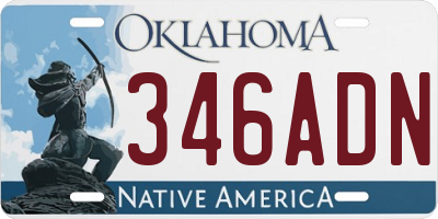 OK license plate 346ADN