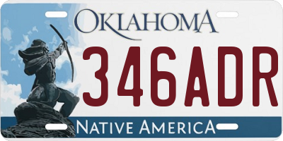 OK license plate 346ADR
