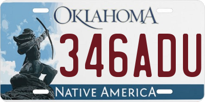OK license plate 346ADU