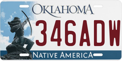 OK license plate 346ADW