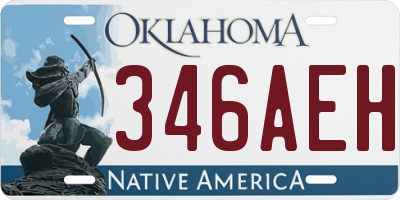 OK license plate 346AEH