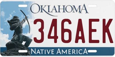 OK license plate 346AEK