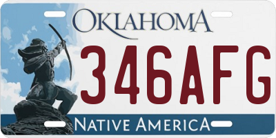 OK license plate 346AFG