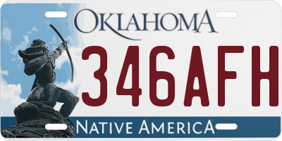 OK license plate 346AFH